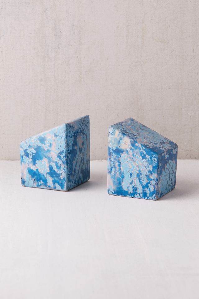 Concrete Cat Marble Bookends Set #1