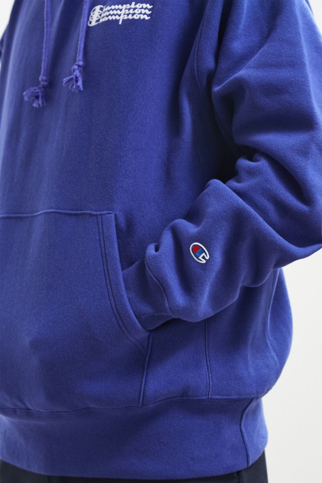 Champion uo exclusive triple script reverse weave hoodie sweatshirt shop