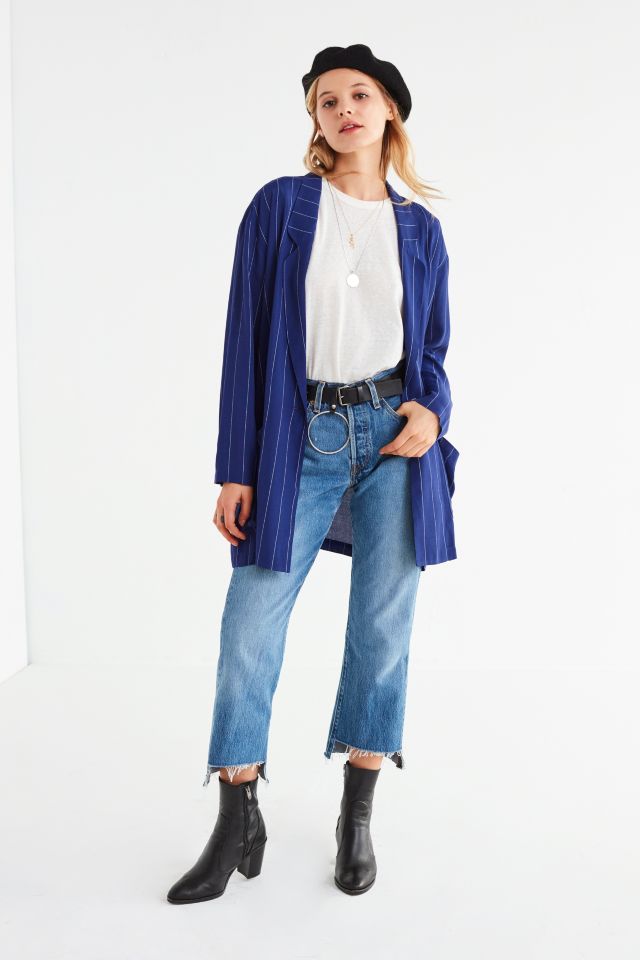 Silence + Noise Pinstripe Long Blazer #1