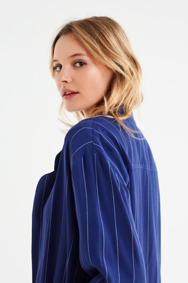 Silence + Noise Pinstripe Long Blazer #2