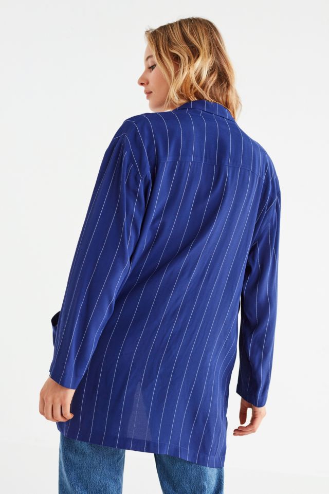 Silence + Noise Pinstripe Long Blazer #3