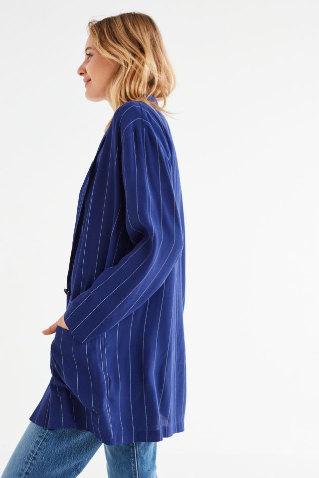 Silence + Noise Pinstripe Long Blazer #5