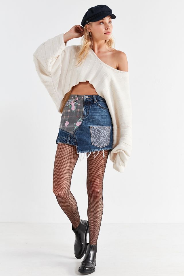 ★22-23AW新作★TheOpen Product★PATCHWORK DENIM MINI SKIRT Women's PATCHWORK DENIM SKIRT by KARL LAGERFELD | Free