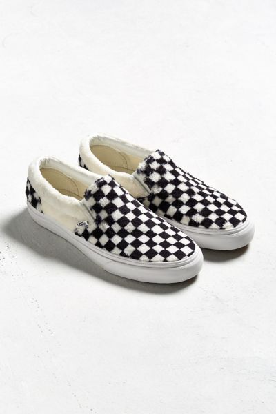 fur checkered vans