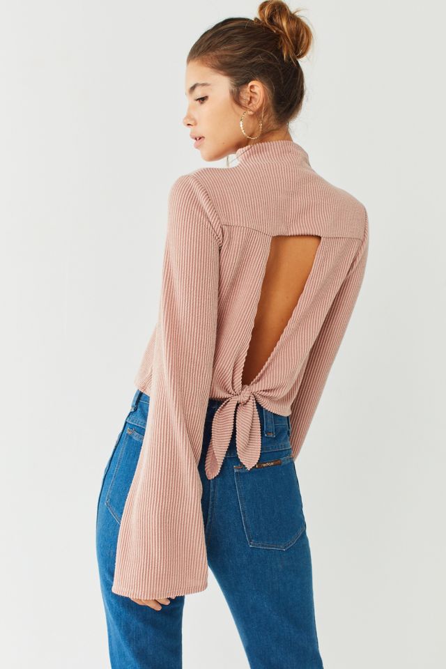 Out From Under Zola Ribbed Tie-Back Mock Neck Top #3