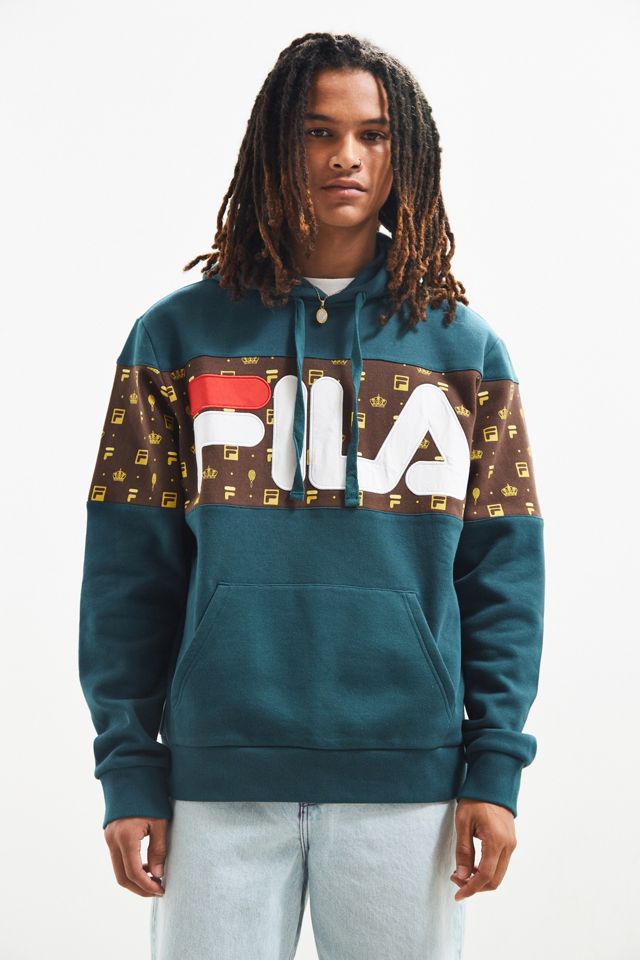 Reisbureau verticaal Natuur FILA + UO Monogram Hoodie Sweatshirt | Urban Outfitters