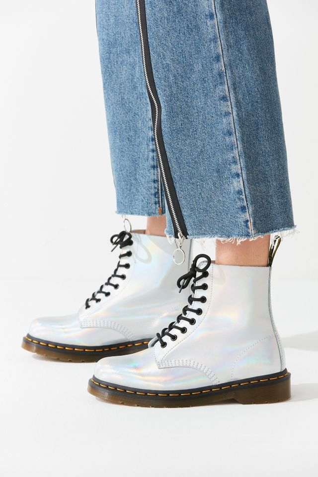 Doc martens hot sale silver laser