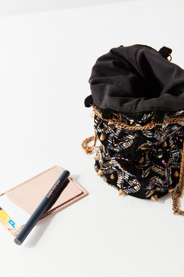 Keira Embellished Velvet Bucket Bag #3