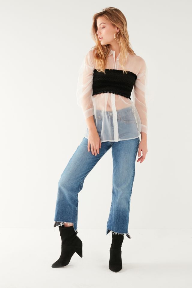 UO Ray Organza Button-Down Shirt #1