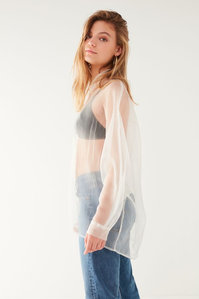 UO Ray Organza Button-Down Shirt #3