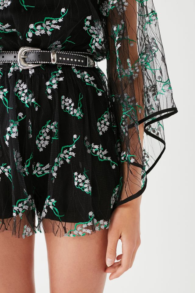 UO Embroidered Floral Mesh Romper #5