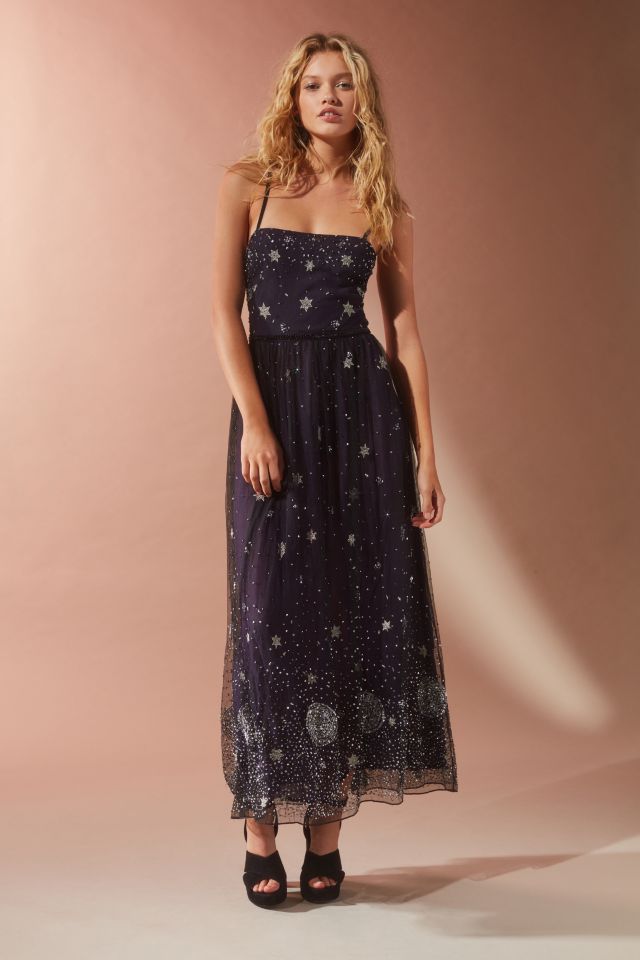 UO Darkest Hour Embroidered Sequin Midi Dress #5