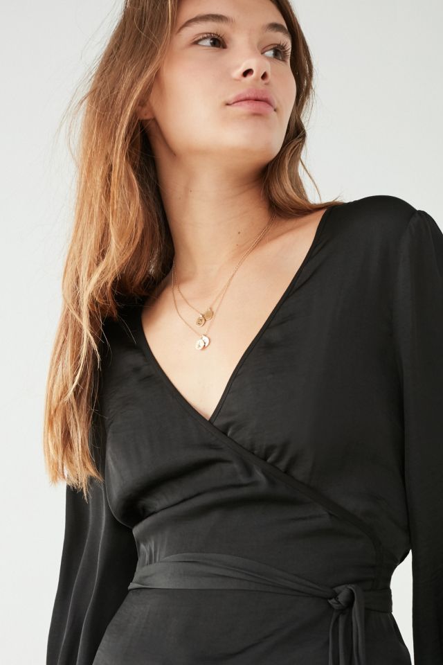 UO Slit Long Sleeve Wrap Blouse #2