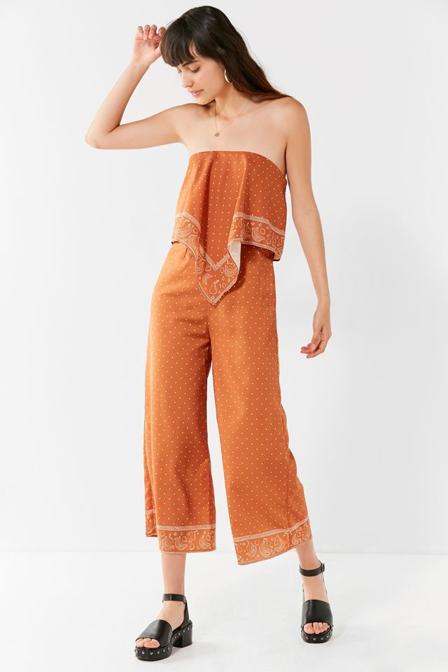 Finders Keepers Cropped Bandana Jumpsuit | Urban Outfitters