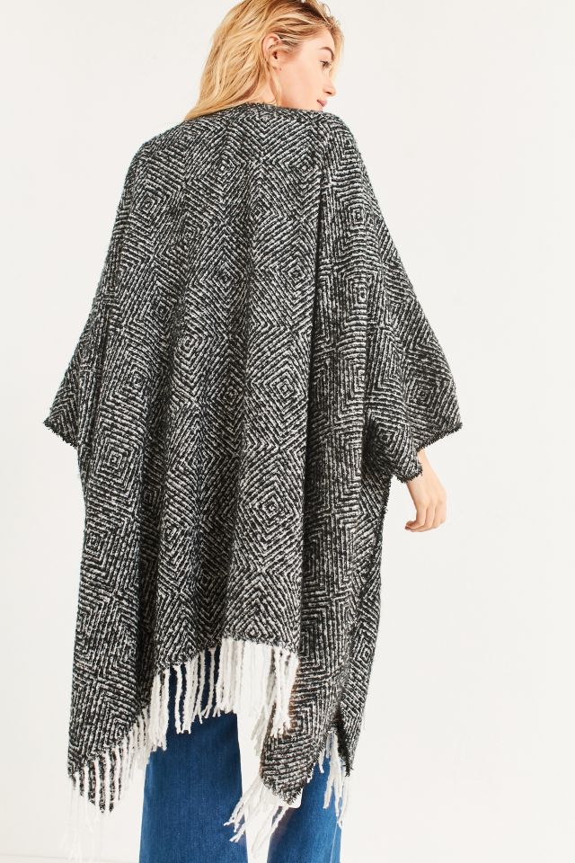 Diamond Twill Fringed Kimono #1