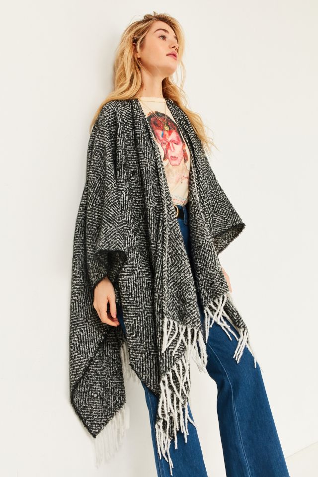 Diamond Twill Fringed Kimono #3