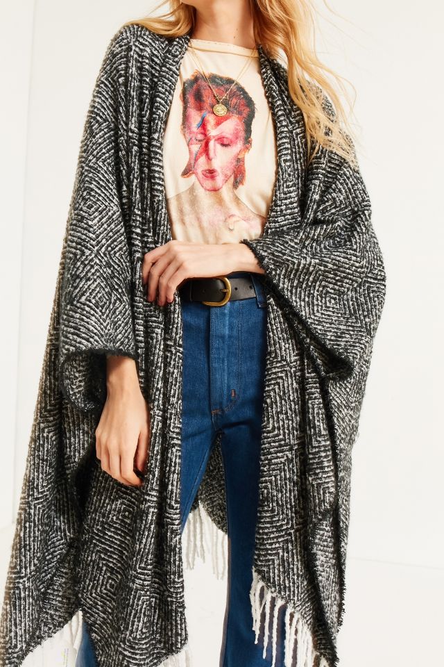 Diamond Twill Fringed Kimono #5