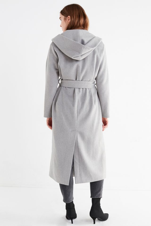 Long manteau en laine à capuche UO #1