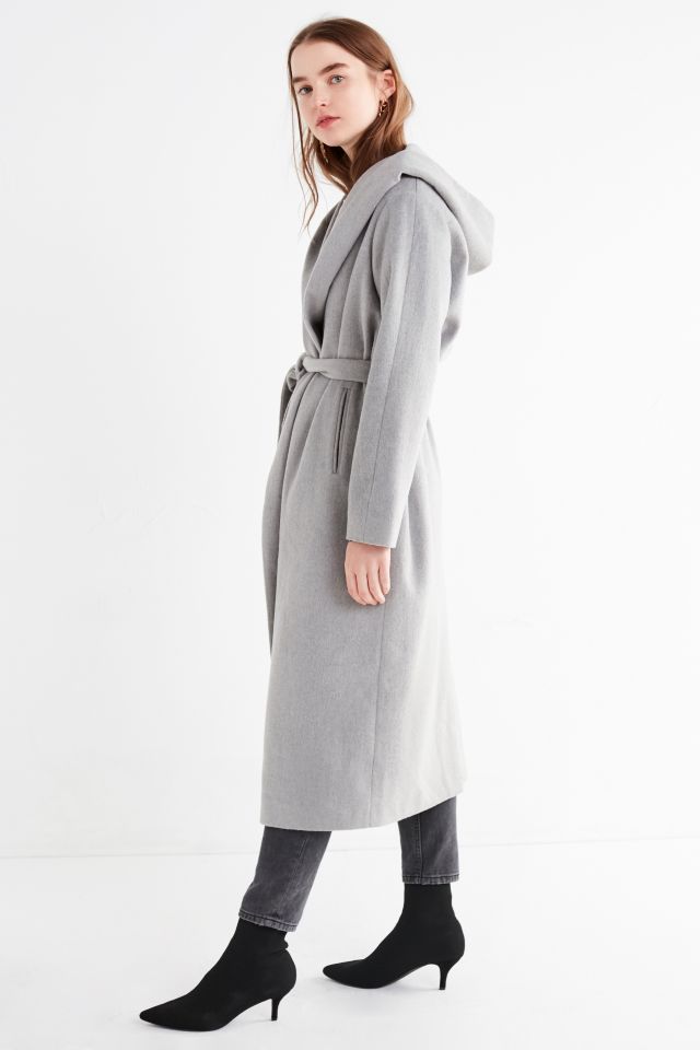 Long manteau en laine à capuche UO #2