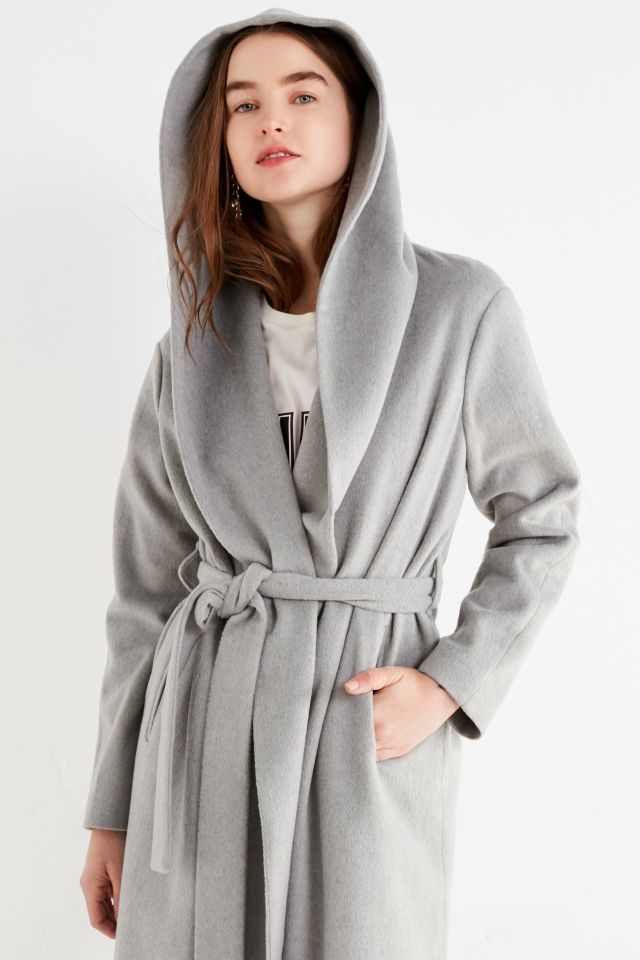 Long manteau en laine à capuche UO #3