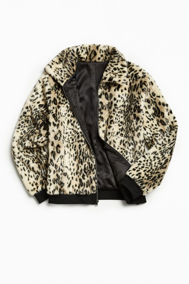 UO Faux Fur Bomber Jacket #1