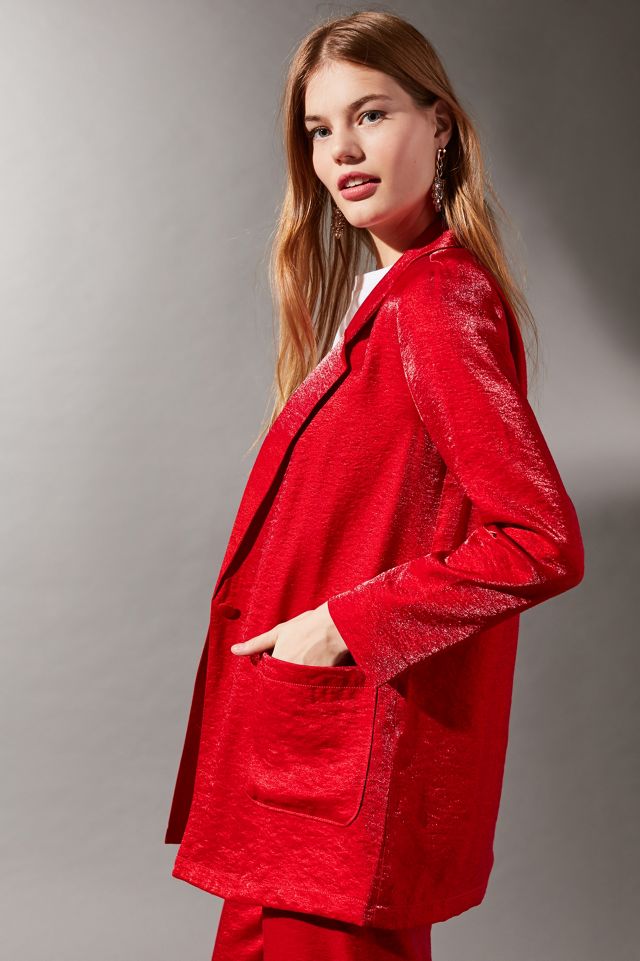 UO Courtney Satin Tux Blazer #5