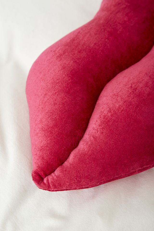 Velvet Lips Throw Pillow #1