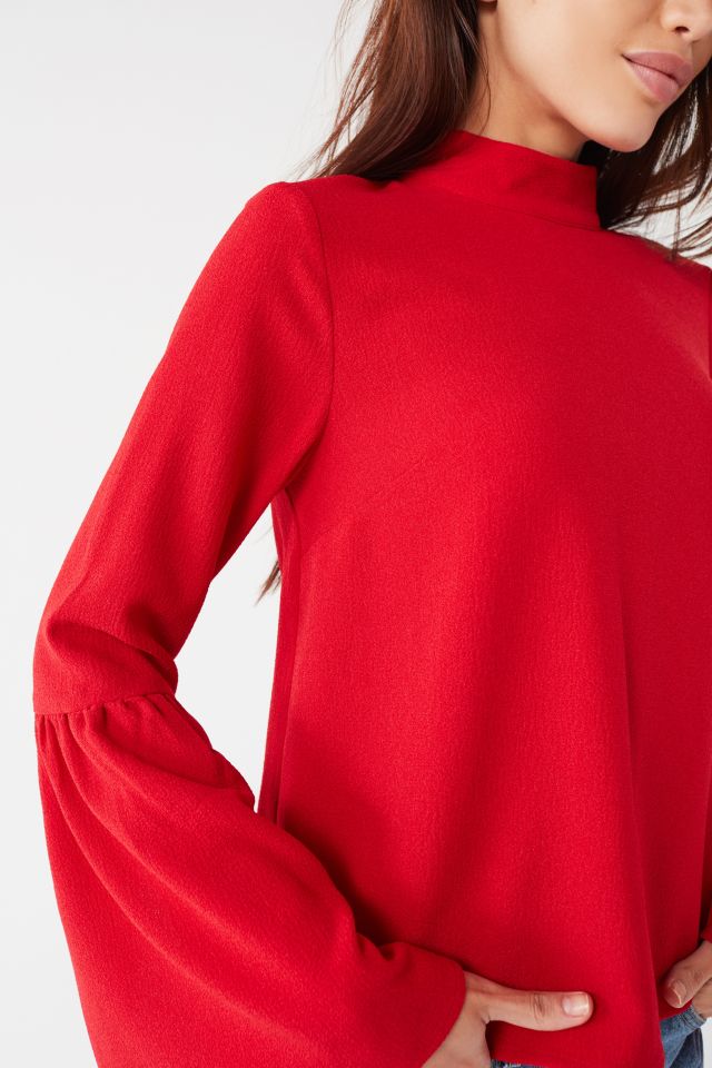 UO Mock-Neck Bell Sleeve Blouse #3