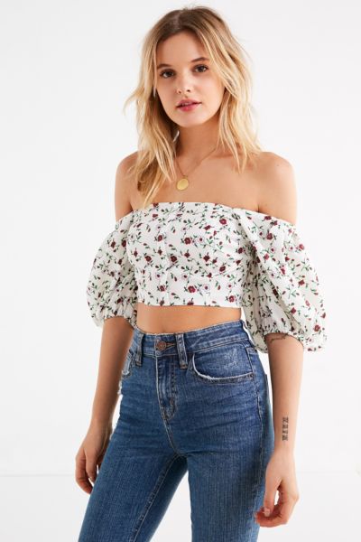 UO Off-The-Shoulder Puff-Sleeve Top | Urban Outfitters