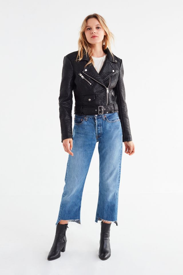 UO Pebbled Faux Leather Moto Jacket #1