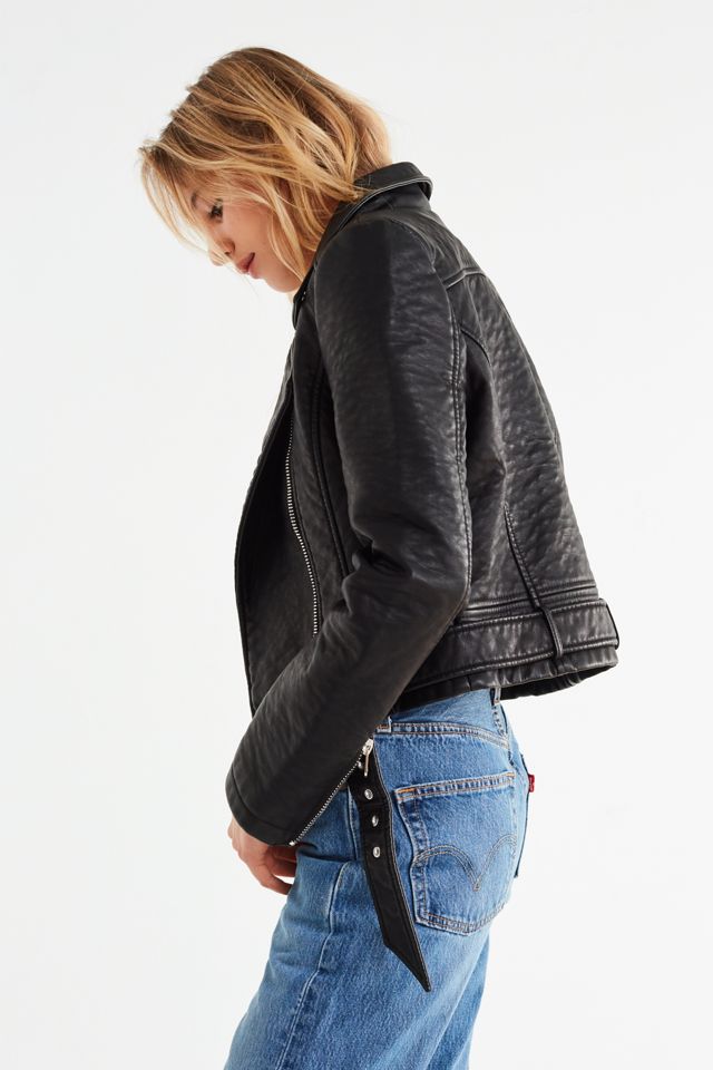 UO Pebbled Faux Leather Moto Jacket #3