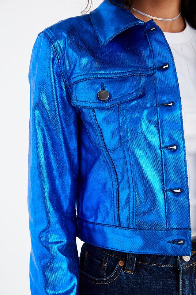 UO Ziggy Metallic Fitted Trucker Jacket #2