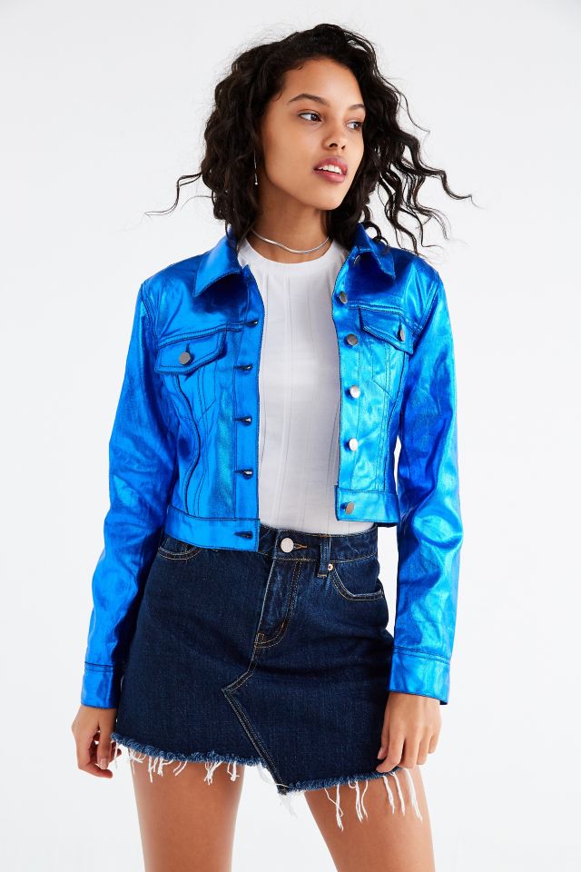UO Ziggy Metallic Fitted Trucker Jacket #4