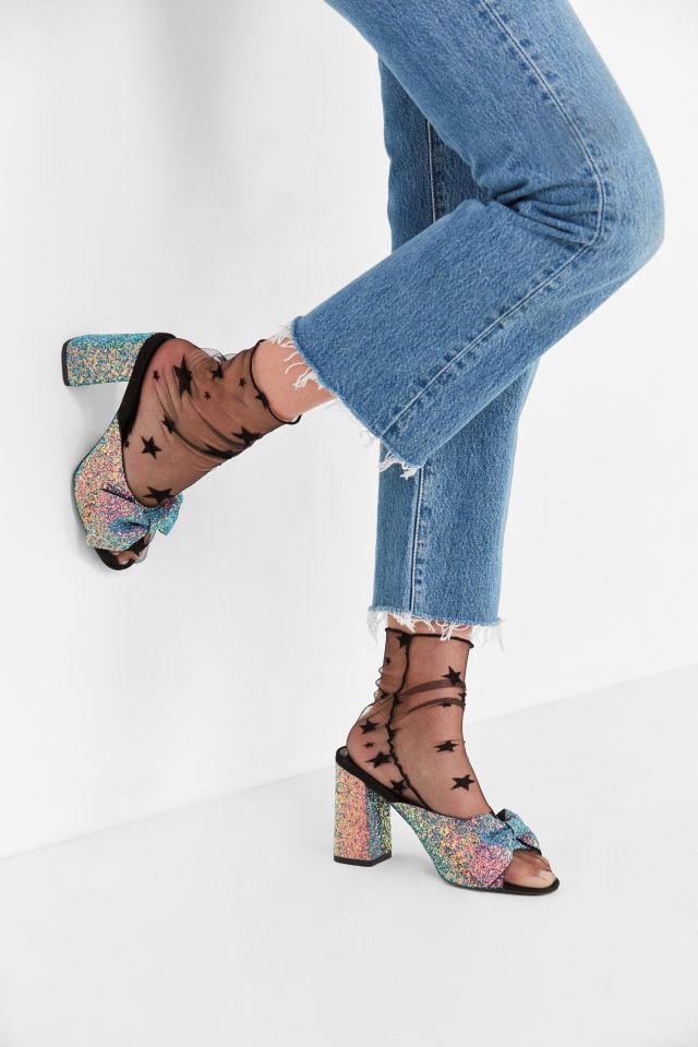 Rita Glitter Bow Mule Heel #1