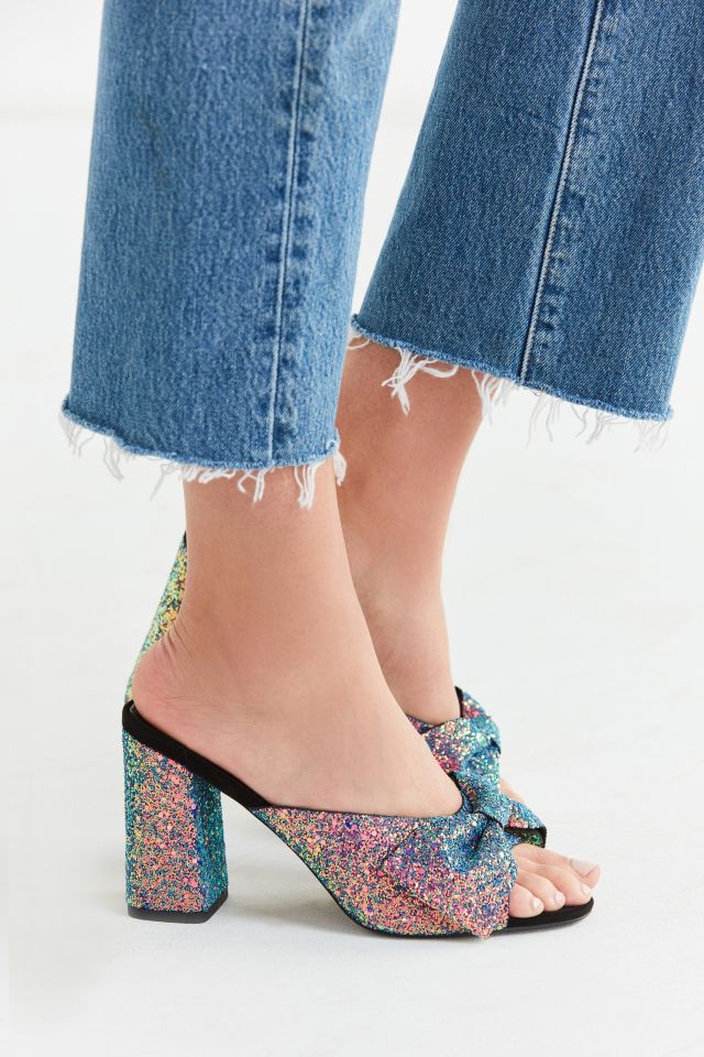 Rita Glitter Bow Mule Heel #2