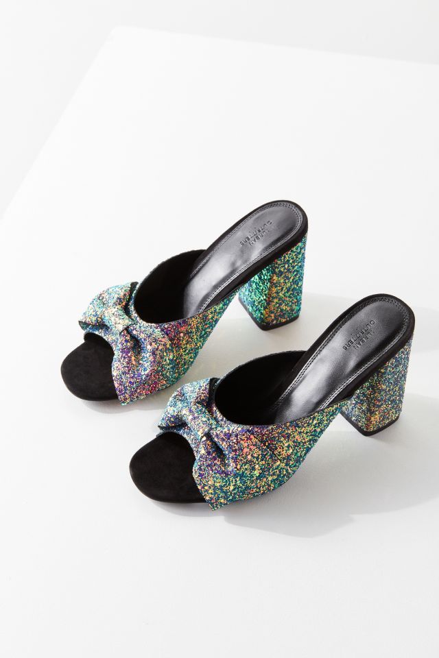 Rita Glitter Bow Mule Heel #3