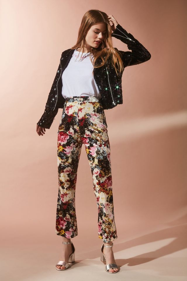UO Velvet Cropped Kick Flare Pant Urban Outfitters