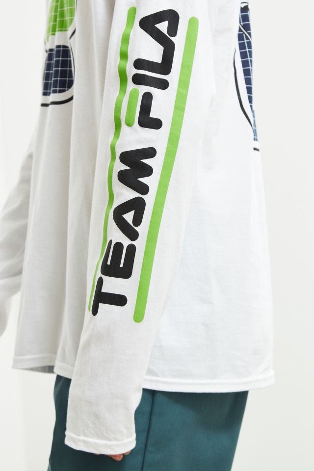 FILA X Sanrio For UO Green + Navy Racing Long Sleeve Tee #3