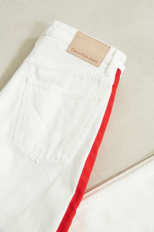 Jeans droit blanc à bande rouge Calvin Klein #3
