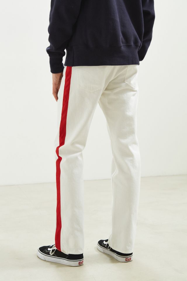 Jeans droit blanc à bande rouge Calvin Klein #4