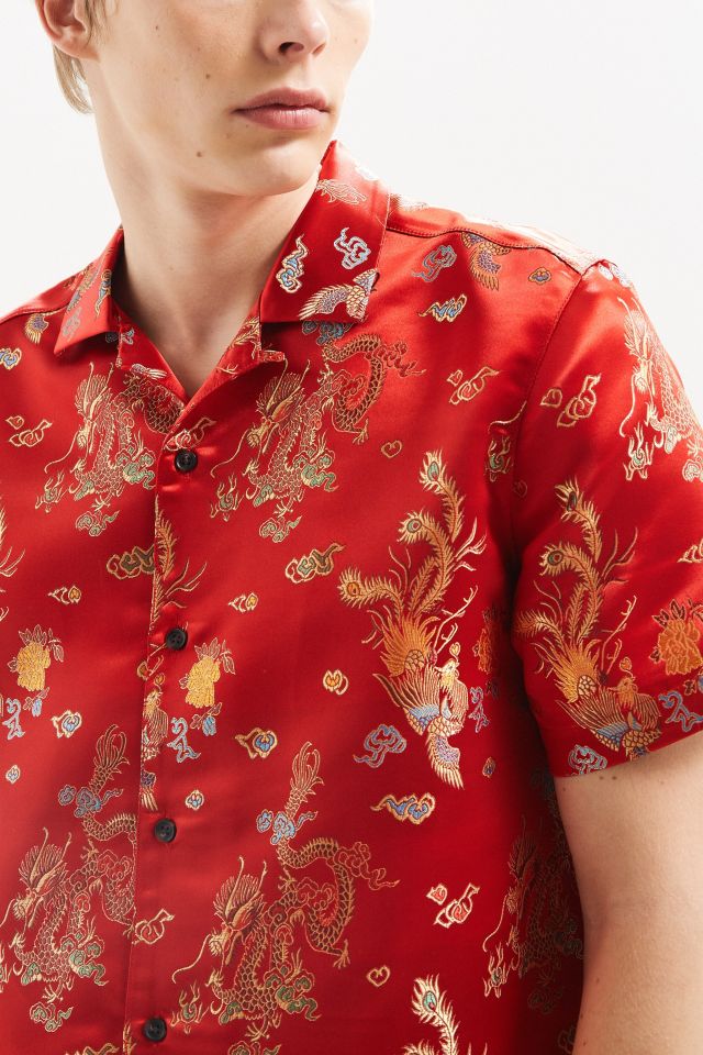 UO Brocade Short Sleeve Button-Down Shirt #1