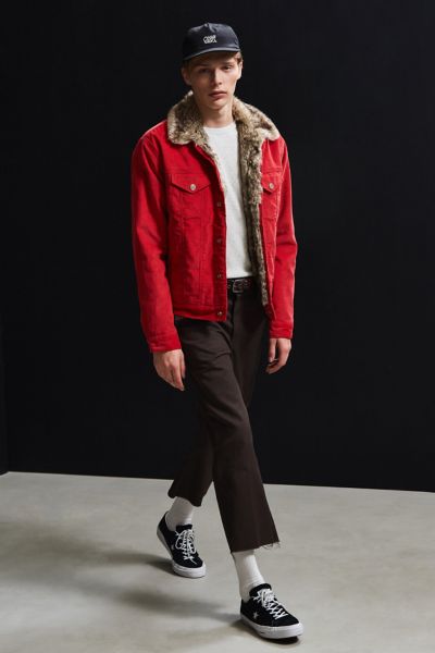 urban outfitters red corduroy jacket