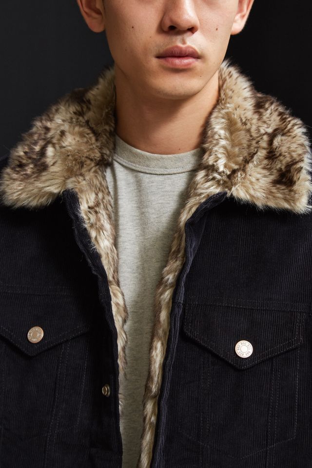 Corduroy jacket with outlet fur