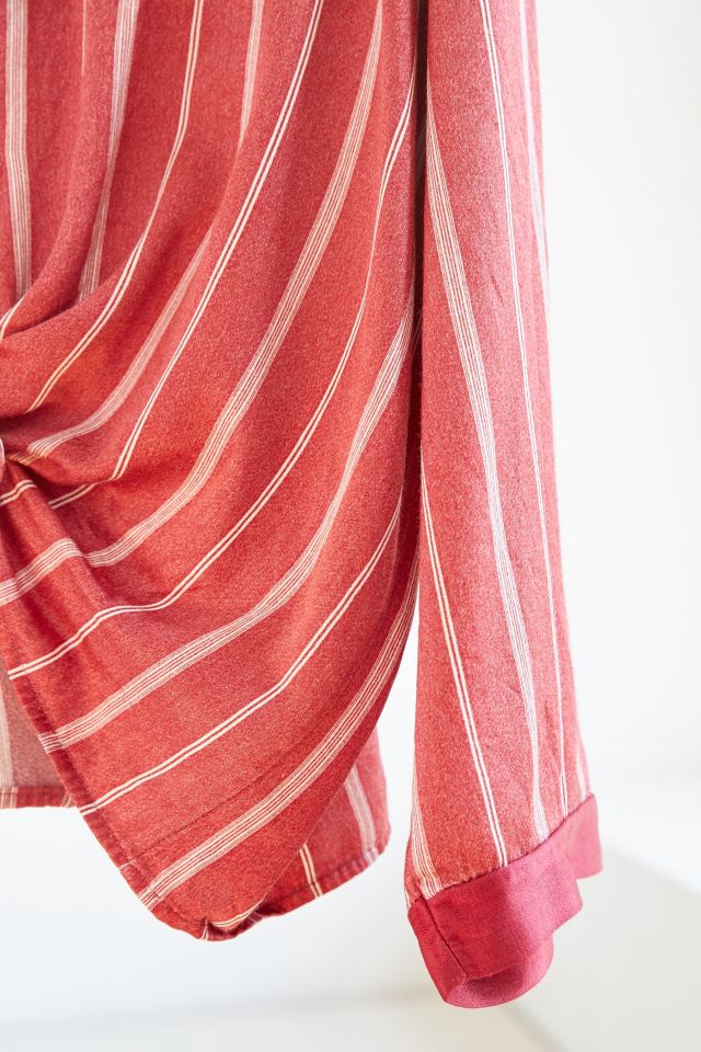 Vintage Red Stripe Silky Pajama Top #2