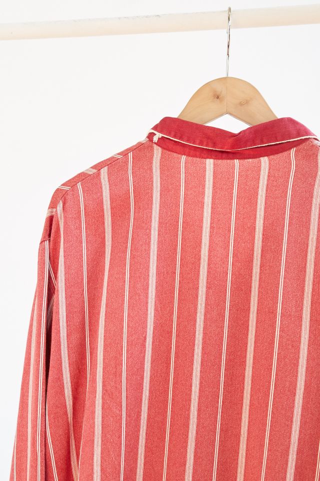 Vintage Red Stripe Silky Pajama Top #5