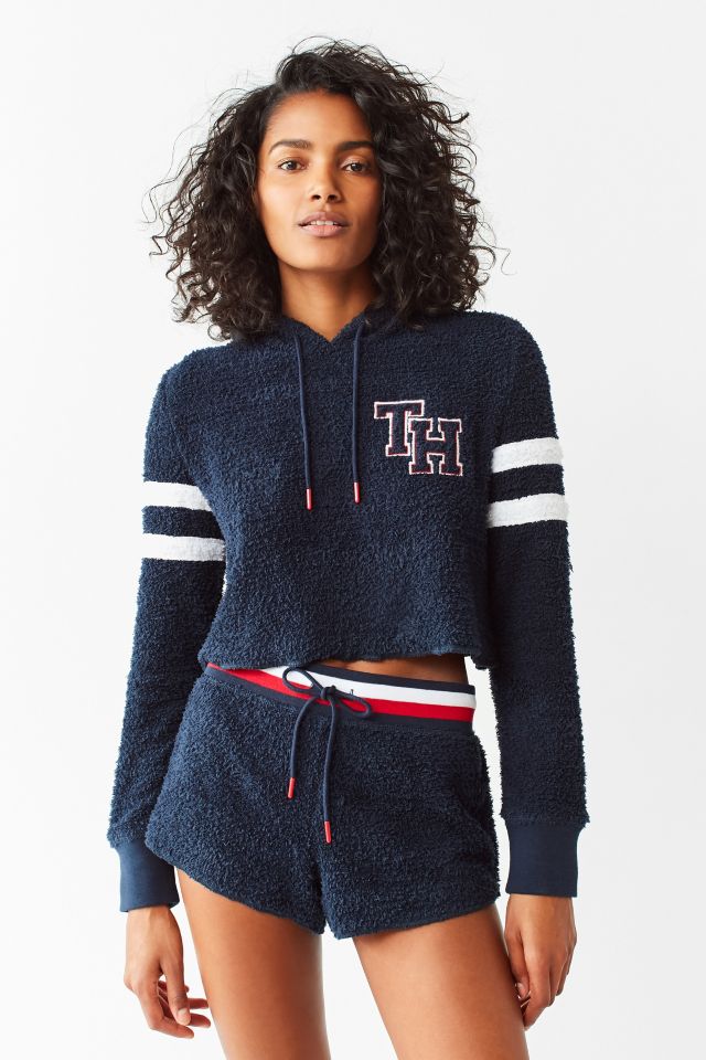 Tommy hilfiger uo exclusive deals logo tape cropped sweatshirt