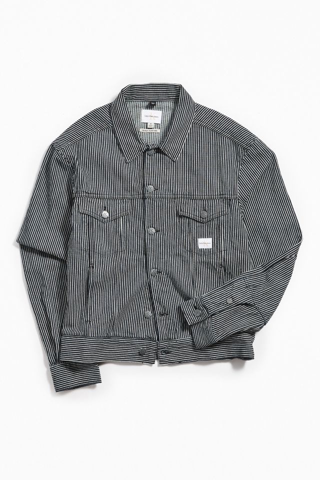 Calvin Klein Archive Stripe Denim Trucker Jacket | Urban Outfitters Canada