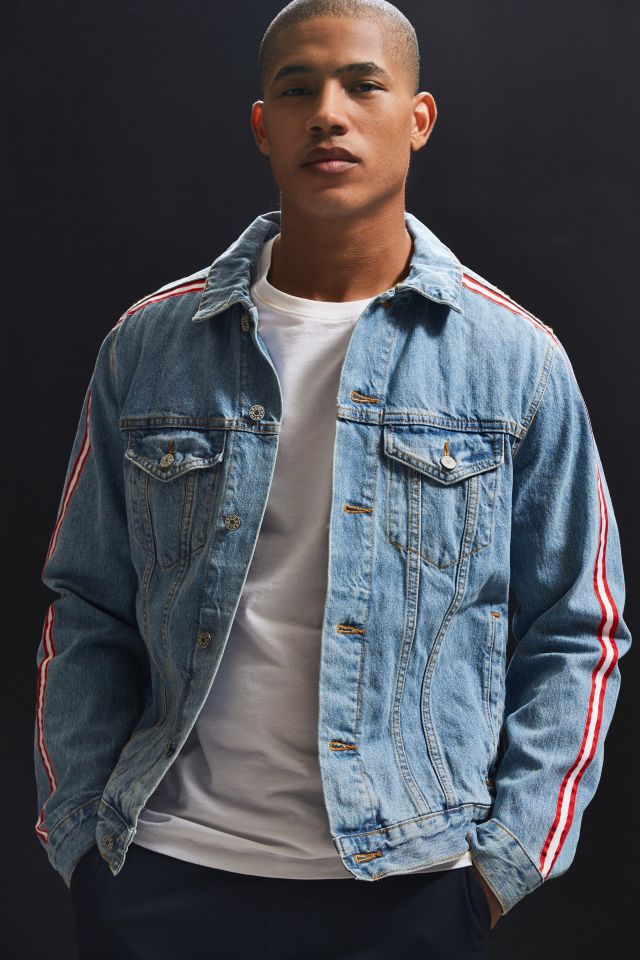 Blouson de camionneur en denim à deux tons avec rayures sur les côtés BDG #1