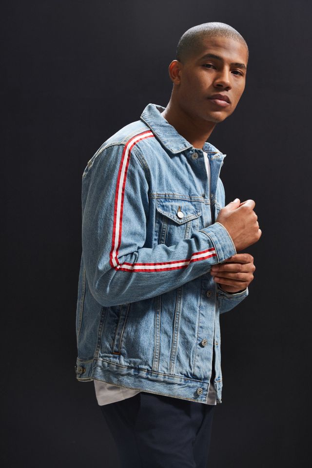 Blouson de camionneur en denim à deux tons avec rayures sur les côtés BDG #2