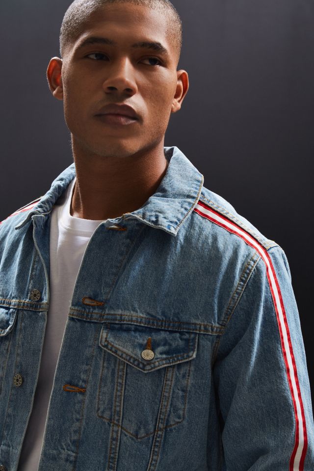 Blouson de camionneur en denim à deux tons avec rayures sur les côtés BDG #4